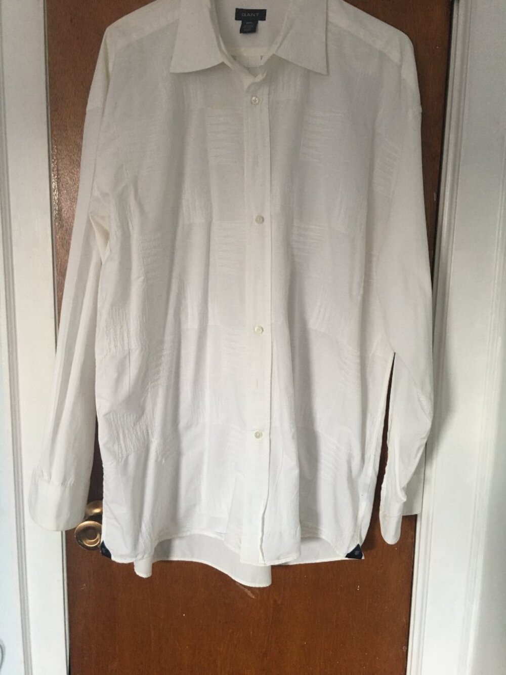 GANT White Tone on Tone Cotton Long Sleeve Button Down Mens Size XXXL, 3XL, EUC